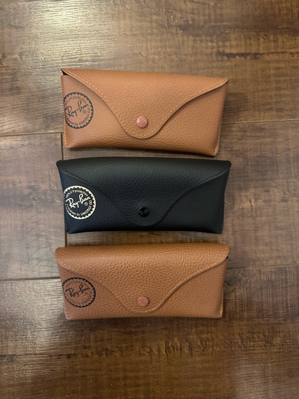 Ray-Ban Leather Sunglass Cases Trio - Tan & Black